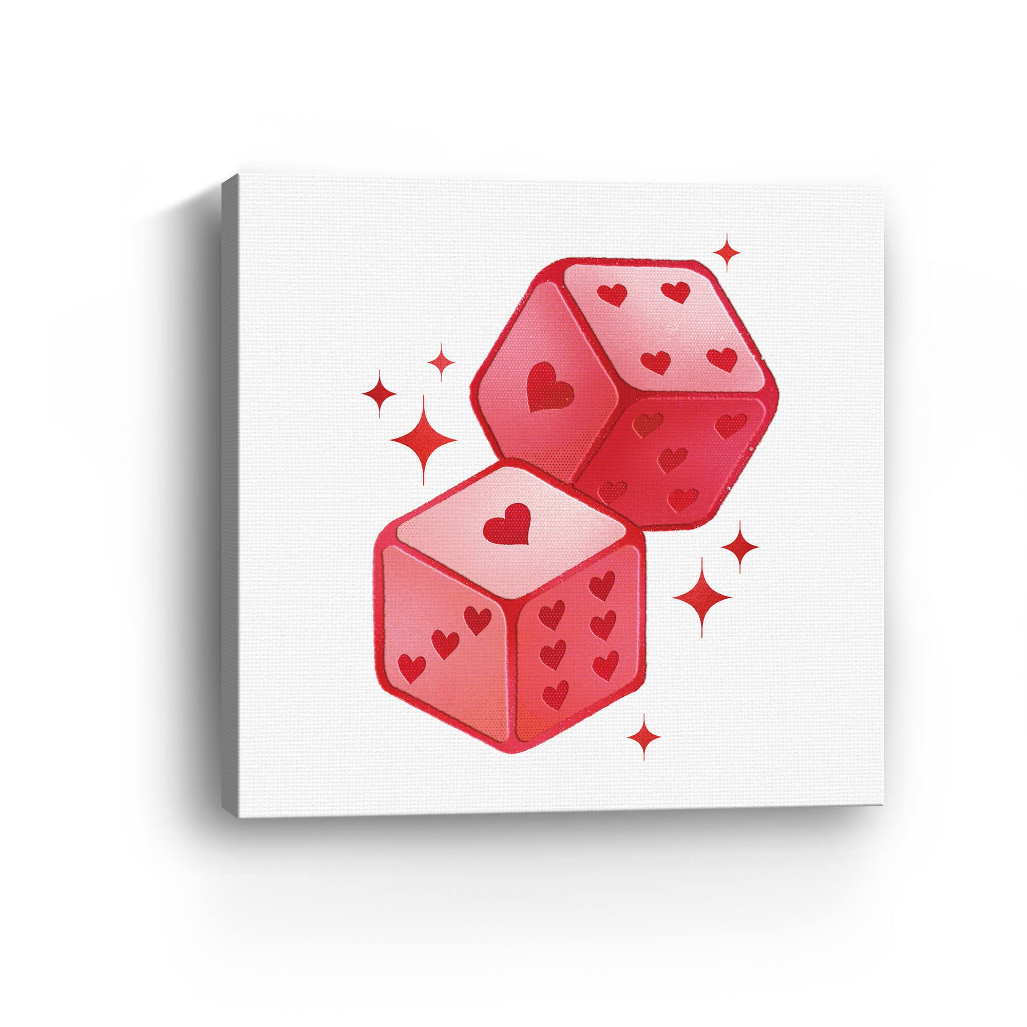 Heart Dice Canvas Giclée Art